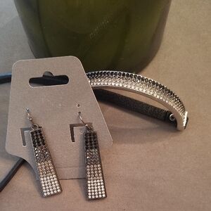 Elegant Silver and Black Jewelry Set